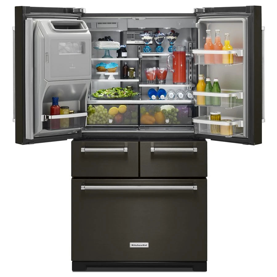 25.8 Cu. Ft. 36" Multi-Door Freestanding Refrigerator with Platinum Interior Design and PrintShield(TM) Finish - (KRMF706EBS) - KITCHENAID