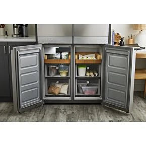 19.4 cu. ft. 36-inch wide Counter-Depth 4-Door Refrigerator with PrintShield(TM) Finish - (KRQC506MPS) - KITCHENAID