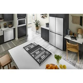 19.4 cu. ft. 36-inch wide Counter-Depth 4-Door Refrigerator with PrintShield(TM) Finish - (KRQC506MPS) - KITCHENAID