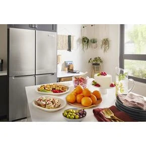 19.4 cu. ft. 36-inch wide Counter-Depth 4-Door Refrigerator with PrintShield(TM) Finish - (KRQC506MPS) - KITCHENAID
