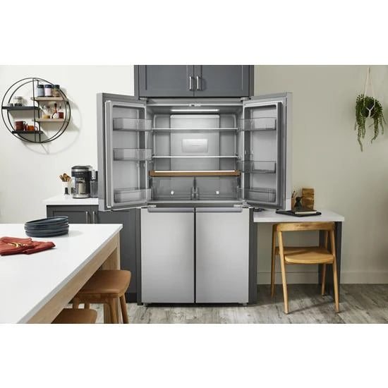 19.4 cu. ft. 36-inch wide Counter-Depth 4-Door Refrigerator with PrintShield(TM) Finish - (KRQC506MPS) - KITCHENAID