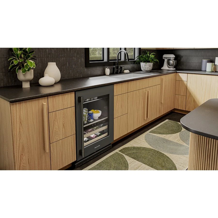 24" Beverage Center with Glass Door and Wood-Front Racks - (KUBR524SBE)