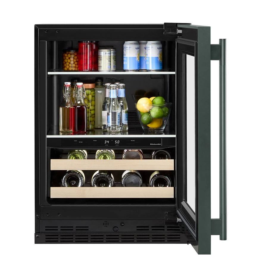 24" Beverage Center with Glass Door and Wood-Front Racks - (KUBR524SJP)