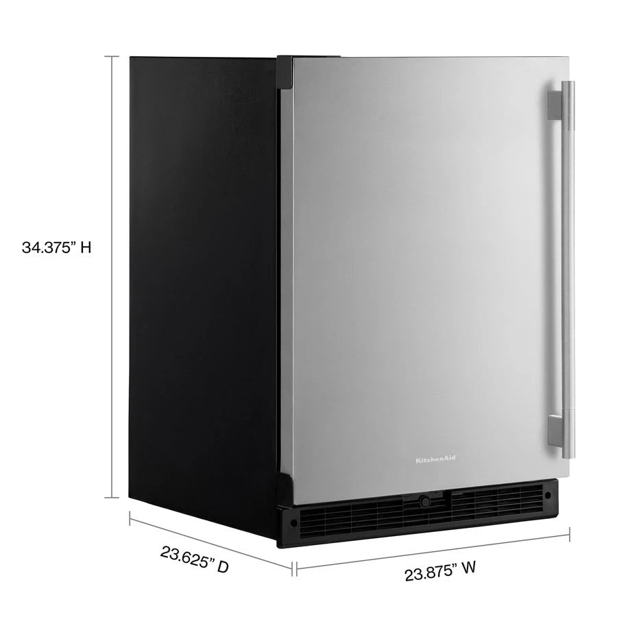 24" Undercounter Refrigerator with Stainless Steel Door - (KURL124SSB)