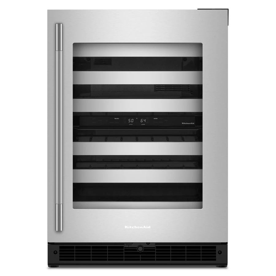 24" Undercounter Wine Cellar with Full-Extension Metal-Front Racks - (KUWR324SSB)