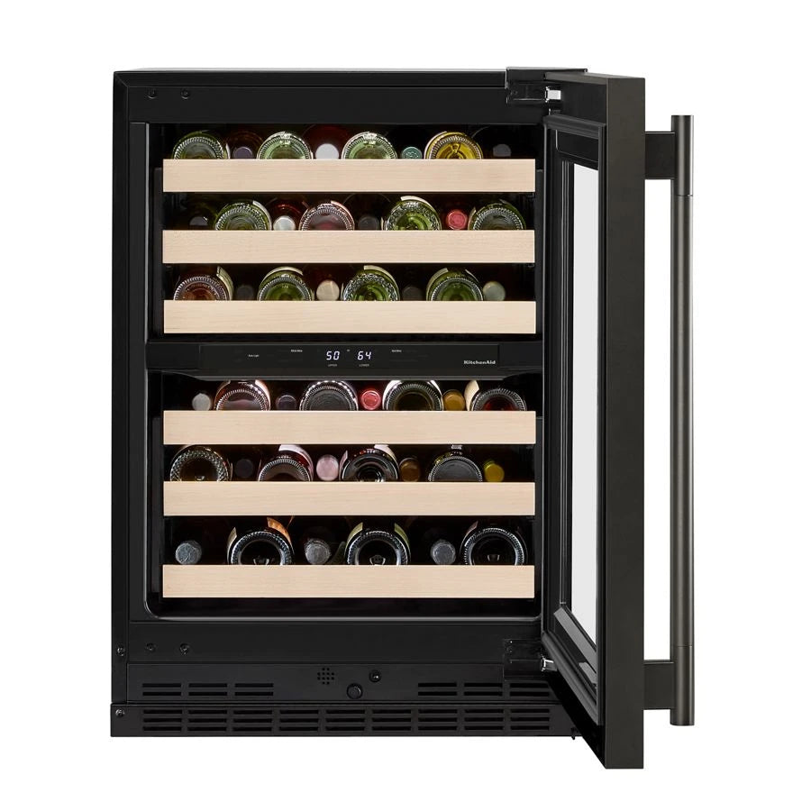 24" Undercounter Wine Cellar with Full-Extension Wood-Front Racks - (KUWR524SBE)