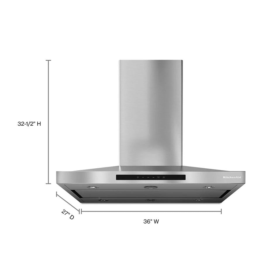 36" Island-Mount, 3-Speed Canopy Hood - (KVIB606DSS) - KITCHENAID