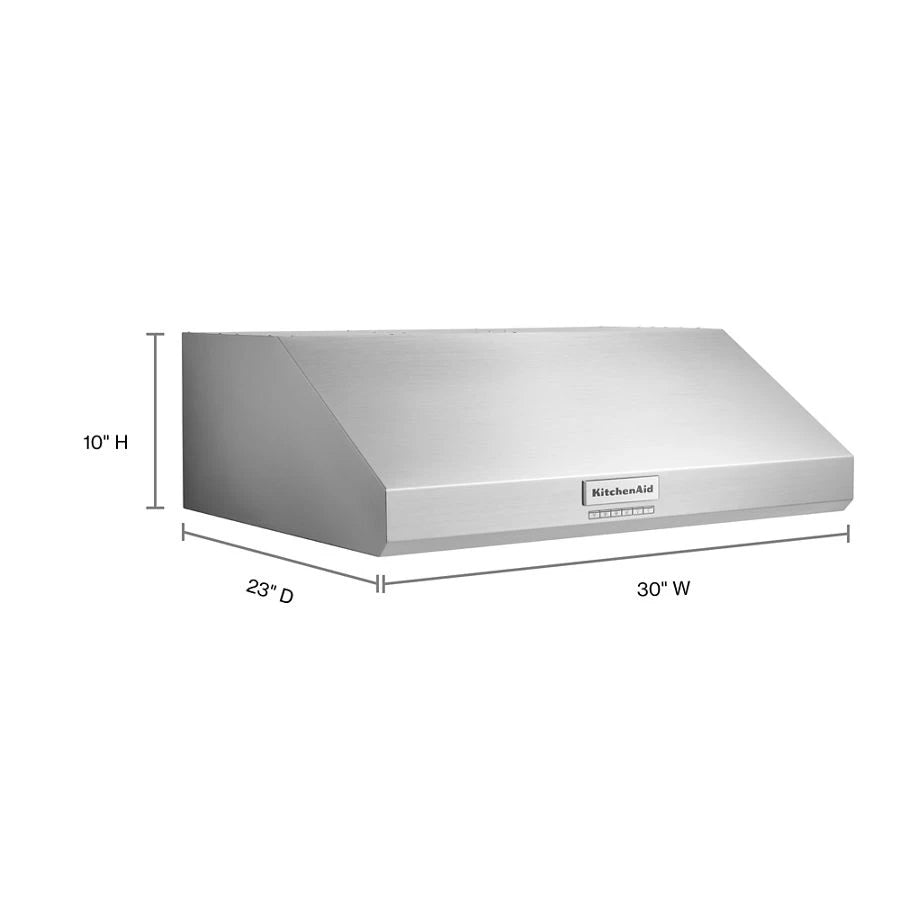 30" 585 CFM Motor Class Commercial-Style Under-Cabinet Range Hood System - (KVUC600KSS) - KITCHENAID