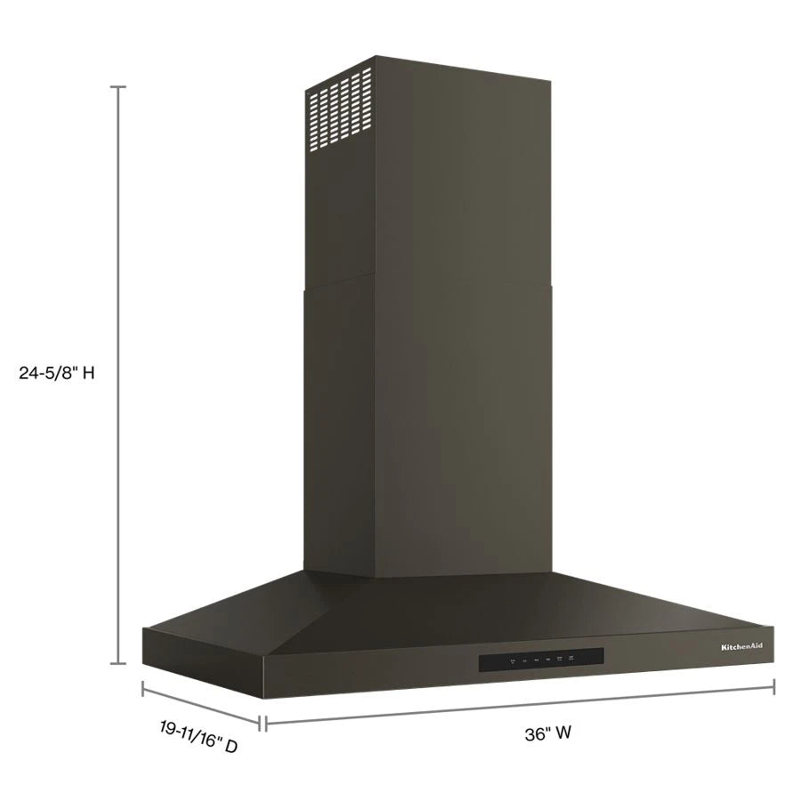 KitchenAid® 36-inch Wall-Mount, 4-Speed Canopy Hood - (KVWC736SBE)