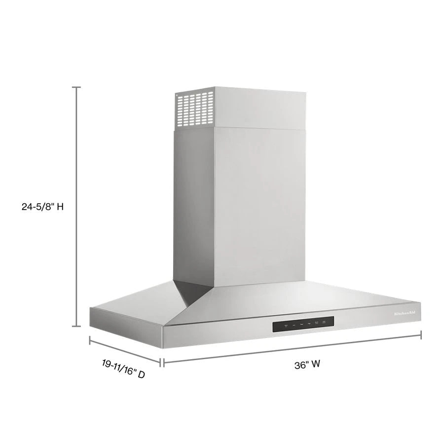 KitchenAid® 36-inch Wall-Mount, 4-Speed Canopy Hood - (KVWC736SJP)