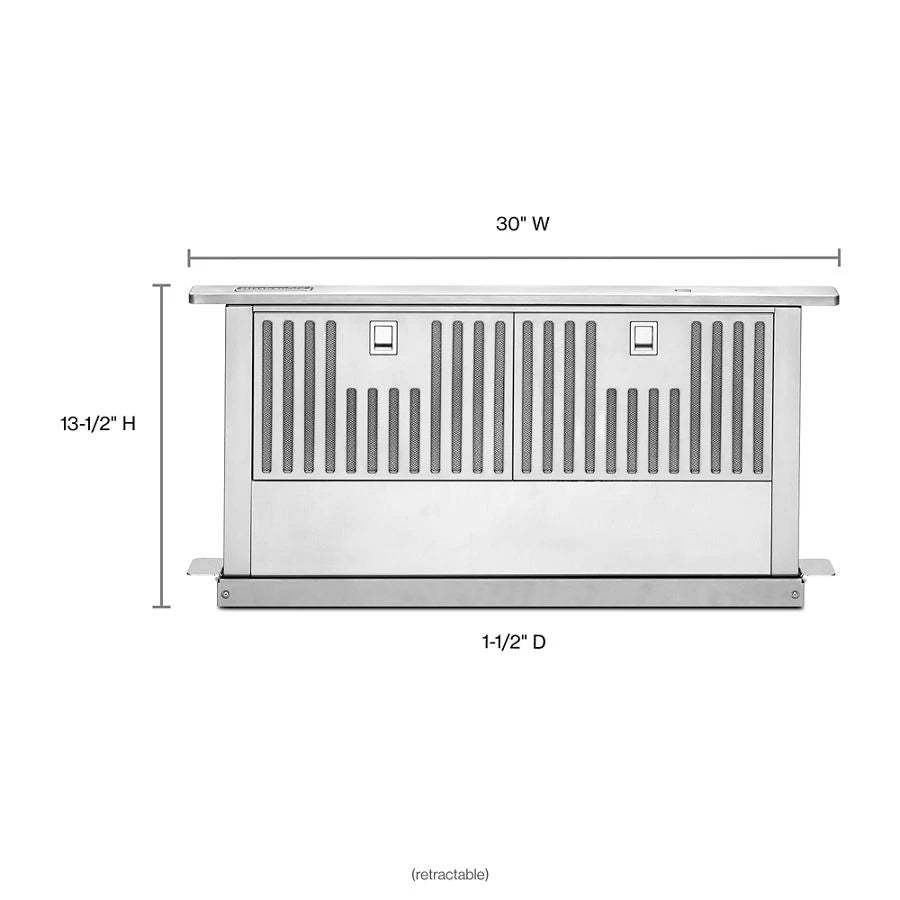 30" Retractable Downdraft Ventilation System - (KXD4630YSS) - KITCHENAID