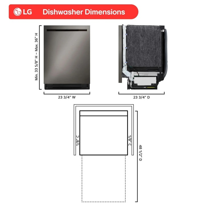 24" Top Control Dishwasher, FlushFit, 1-Hour Wash & Dry, QuadWash Pro, Pocket Handle - (LDNPM545D)