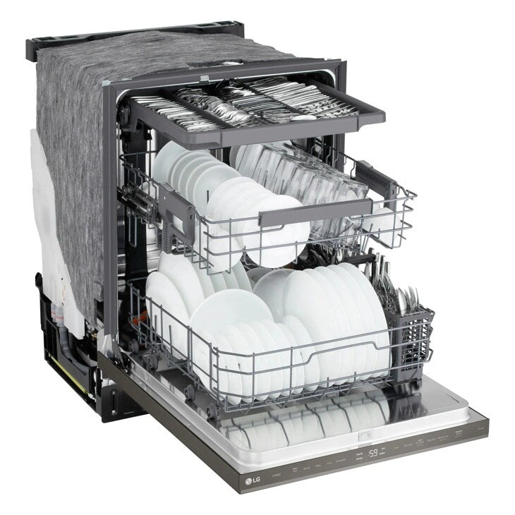 24" Top Control Dishwasher, FlushFit, 1-Hour Wash & Dry, QuadWash Pro, Pocket Handle - (LDNPM545D)