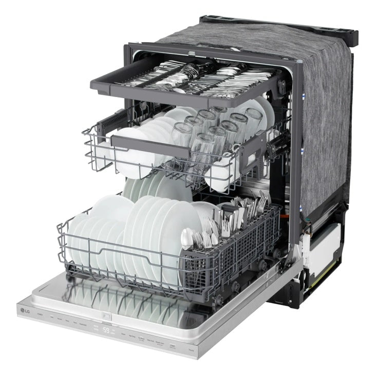 24" Top Control Dishwasher, FlushFit, 1-Hour Wash & Dry, QuadWash Pro, Pocket Handle - (LDNPM545S)