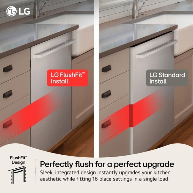 Smart FlushFit™ Top Control Dishwasher with 1-Hour Wash & Dry, QuadWash® Pro, and Dynamic Heat Dry™ w/AutoVent Dry™ - (LDNTM545S)