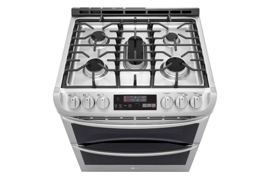6.9 cu. ft. Smart wi-fi Enabled Gas Double Oven Slide-In Range with ProBake Convection(R) and EasyClean(R) - (LTG4715ST) - LG