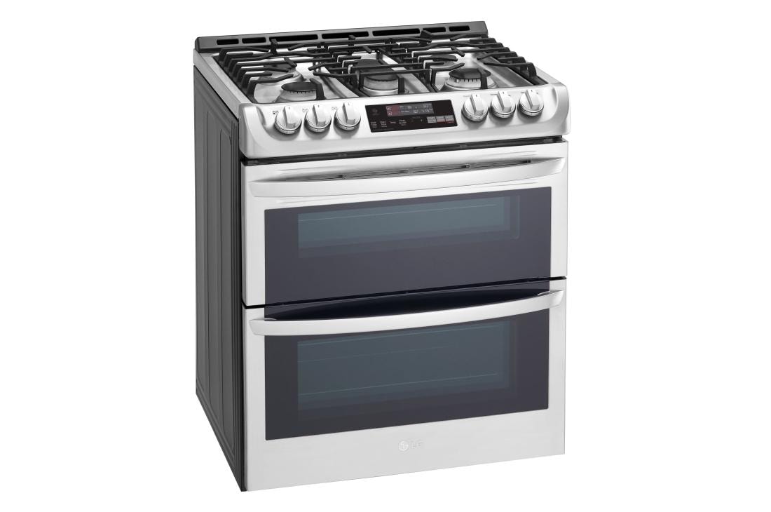 6.9 cu. ft. Smart wi-fi Enabled Gas Double Oven Slide-In Range with ProBake Convection(R) and EasyClean(R) - (LTG4715ST) - LG