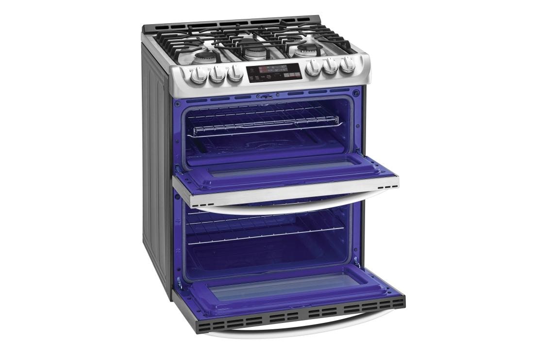 6.9 cu. ft. Smart wi-fi Enabled Gas Double Oven Slide-In Range with ProBake Convection(R) and EasyClean(R) - (LTG4715ST) - LG