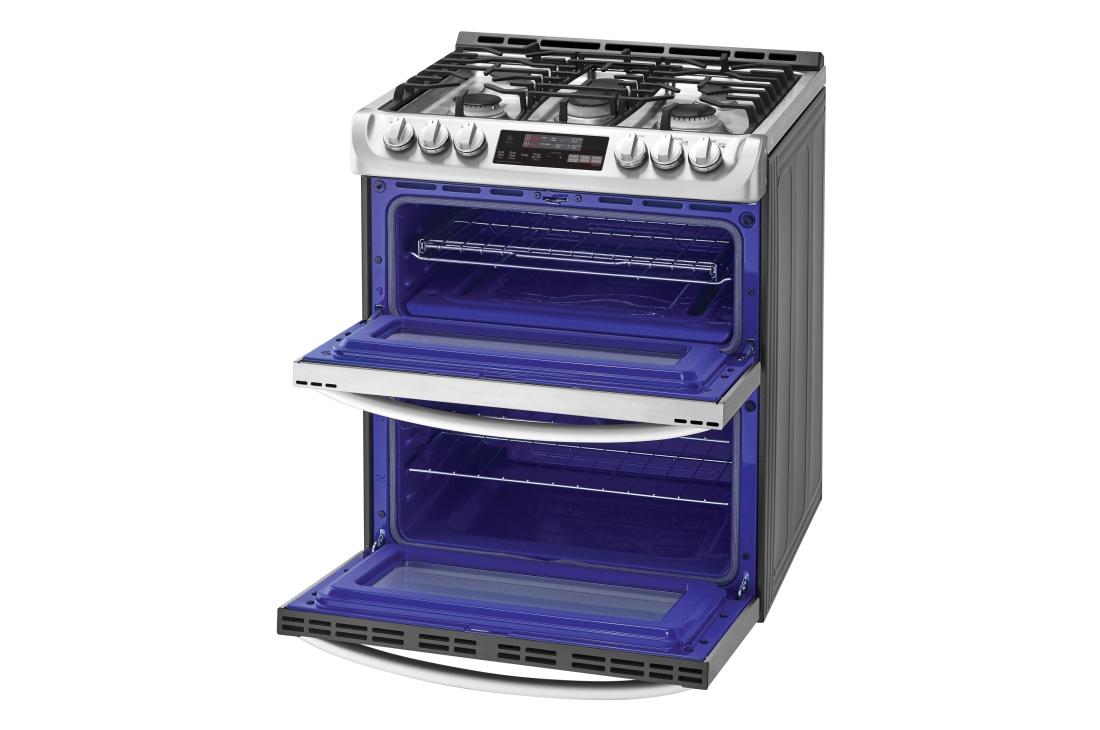 6.9 cu. ft. Smart wi-fi Enabled Gas Double Oven Slide-In Range with ProBake Convection(R) and EasyClean(R) - (LTG4715ST) - LG