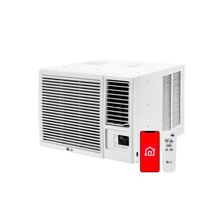LG 12,200 BTU 230/208-Volt Window Air Conditioner Unit Cools 570 sq. ft. w/ Heater, Wi-Fi Enabled and Dehumidifier in White