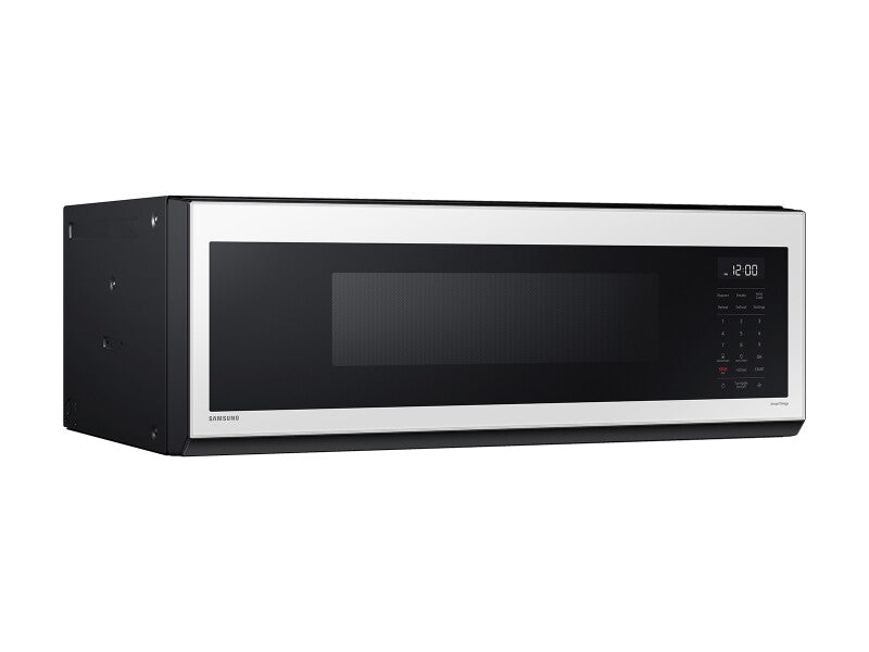 1.1 cu. ft. Bespoke Smart SLIM Over-the-Range Microwave with 400 CFM Hood Ventilation, Wi-Fi & Voice Control in White Glass - (ME11CB751012AA) - SAMSUNG