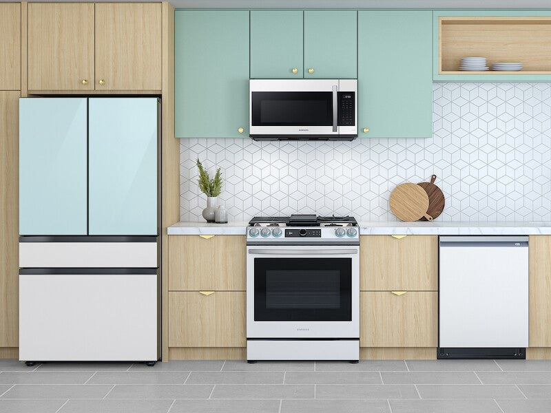 Bespoke Smart 1.9 cu. ft. Over-the-Range Microwave with Sensor Cook in White Glass - (ME19CB704112AA) - SAMSUNG