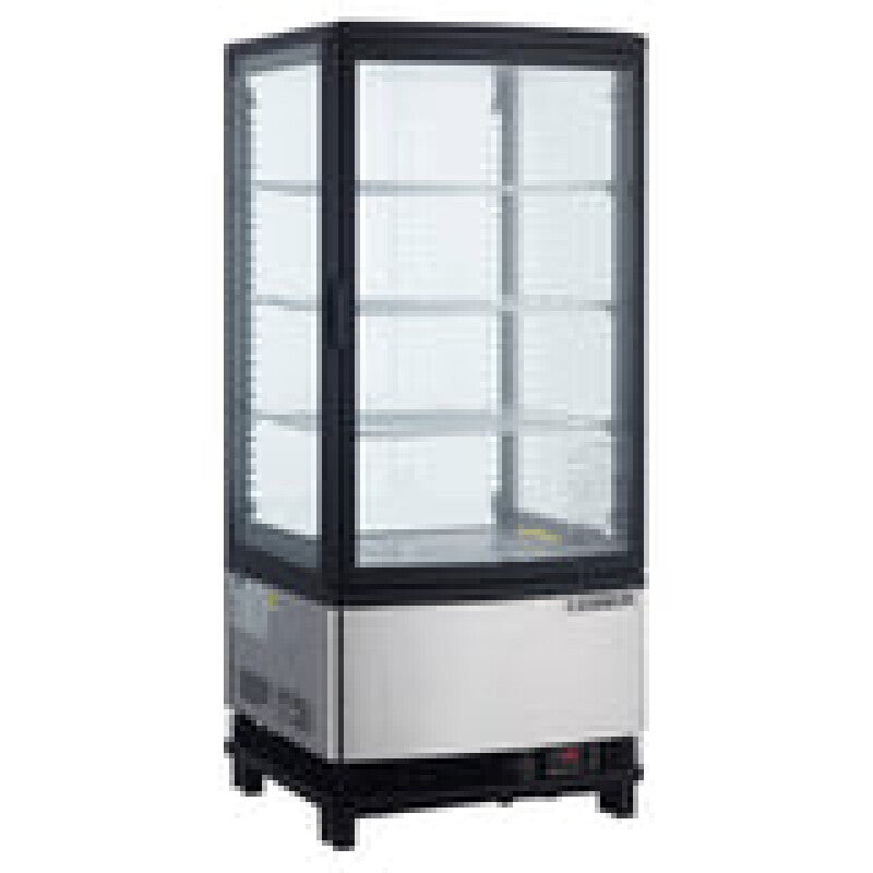 Maxx Cold 4-Sided Glass Merchandiser Refrigerator, Countertop/Floor Display, Black/Stainless Steel - (MECR31D)