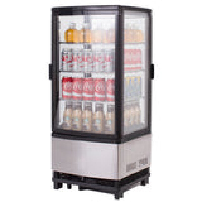 Maxx Cold 4-Sided Glass 2-Dr P/T Merchandiser Refrigerator, Countertop/Floor, Black/Stainless Steel - (MECR32D)