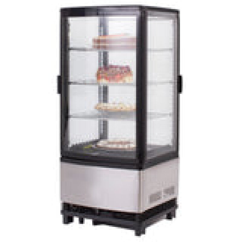 Maxx Cold 4-Sided Glass 2-Dr P/T Merchandiser Refrigerator, Countertop/Floor, Black/Stainless Steel - (MECR32D)