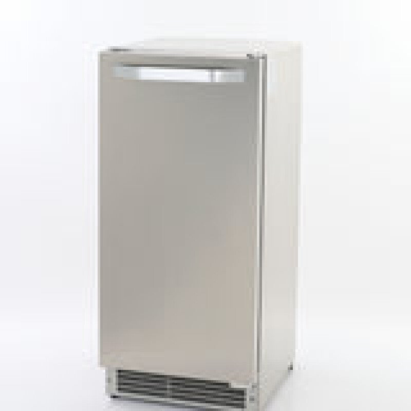 Maxx Ice Shallow Depth Outdoor Undercounter Ice Maker, 15", 25 lbs, Crescent Cube, Stainless Steel - (MIM25CO)