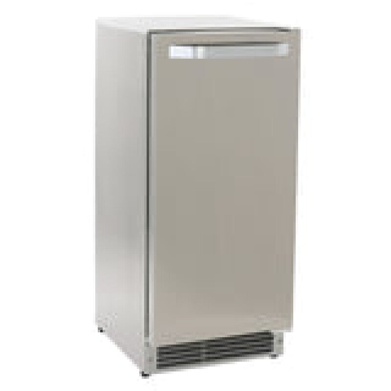 Maxx Ice Shallow Depth Outdoor Undercounter Ice Maker, 15", 25 lbs, Crescent Cube, Stainless Steel - (MIM25CO)