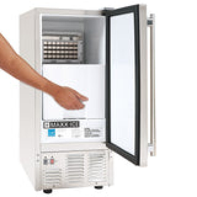 Maxx Ice Outdoor 50 lb. Freestanding Icemaker in Stainless Steel and Black - (MIM50O)