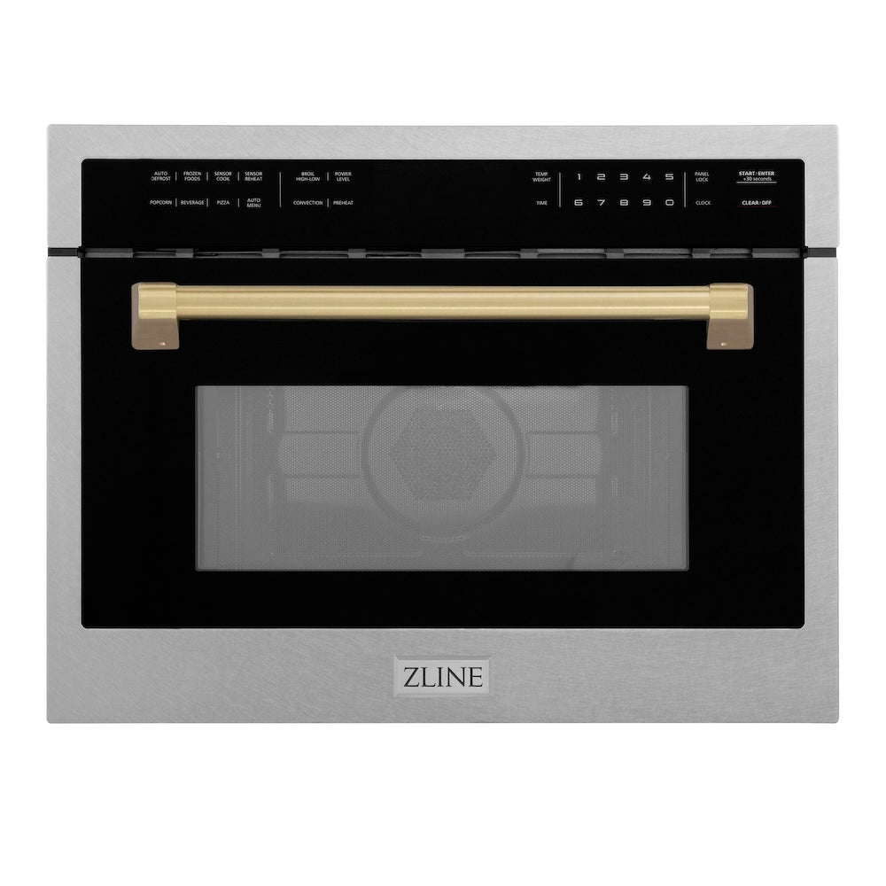 AutographEdition 24" 1.6 cu ft. Built-in Convection Microwave Oven in Fingerprint Resistant Stainless Steel with Champagne Bronze Accents - (MWOZ24SSCB) -