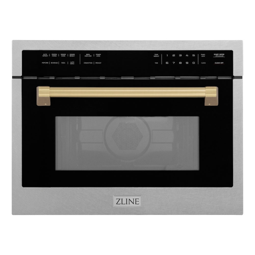 AutographEdition 24" 1.6 cu ft. Built-in Convection Microwave Oven in Fingerprint Resistant Stainless Steel with Champagne Bronze Accents - (MWOZ24SSCB) -