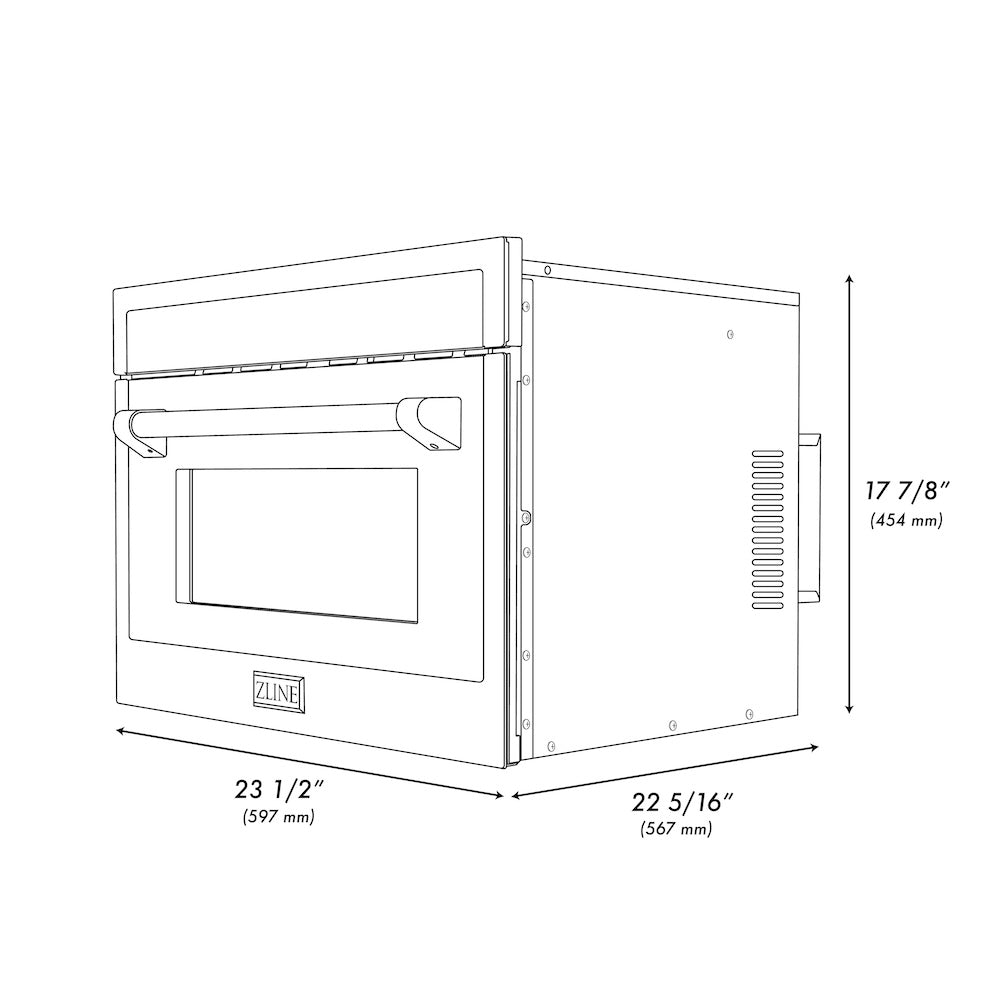 AutographEdition 24" 1.6 cu ft. Built-in Convection Microwave Oven in Fingerprint Resistant Stainless Steel with Champagne Bronze Accents - (MWOZ24SSCB) -