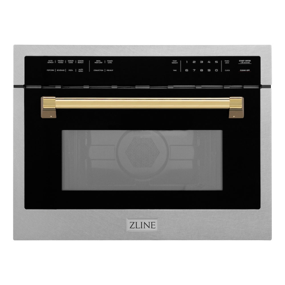 AutographEdition 24" 1.6 cu ft. Built-in Convection Microwave Oven in Fingerprint Resistant Stainless Steel with Polished Gold Accents - (MWOZ24SSG) -