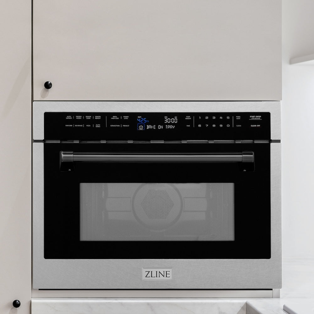 AutographEdition 24" 1.6 cu ft. Built-in Convection Microwave Oven in Fingerprint Resistant Stainless Steel with Matte Black Accents - (MWOZ24SSMB) -