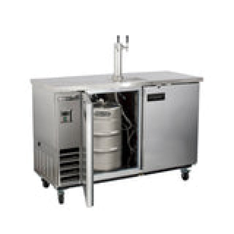 Maxx Cold Single Tower, 2 Tap Beer Dispenser, 10.5 cu. ft., 2 Barrels/Kegs (297L) in Stainless Steel - (MXBD481SHC)