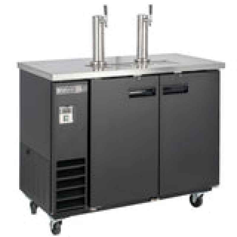 Maxx Cold Dual Tower Beer Dispenser, 10.5 cu. ft., 2 Barrel/Kegs (297L), Black/Stainless Steel Top - (MXBD482BHC)
