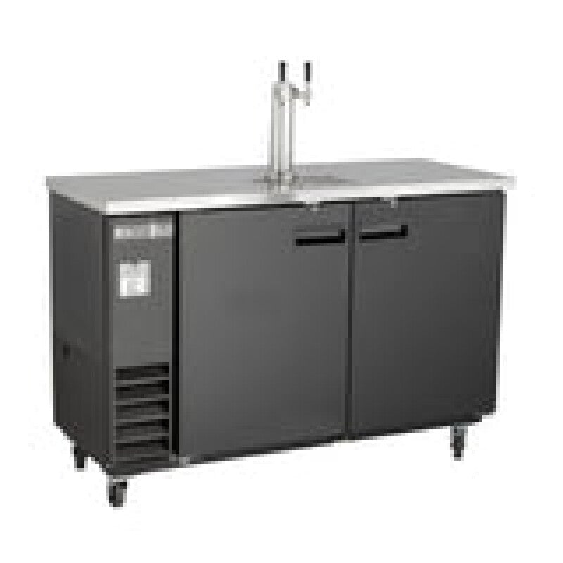 Maxx Cold Single Tower, 2 Tap Beer Dispenser, 2 Barrels/Kegs (402L), Black/Stainless Steel Top - (MXBD601BHC)