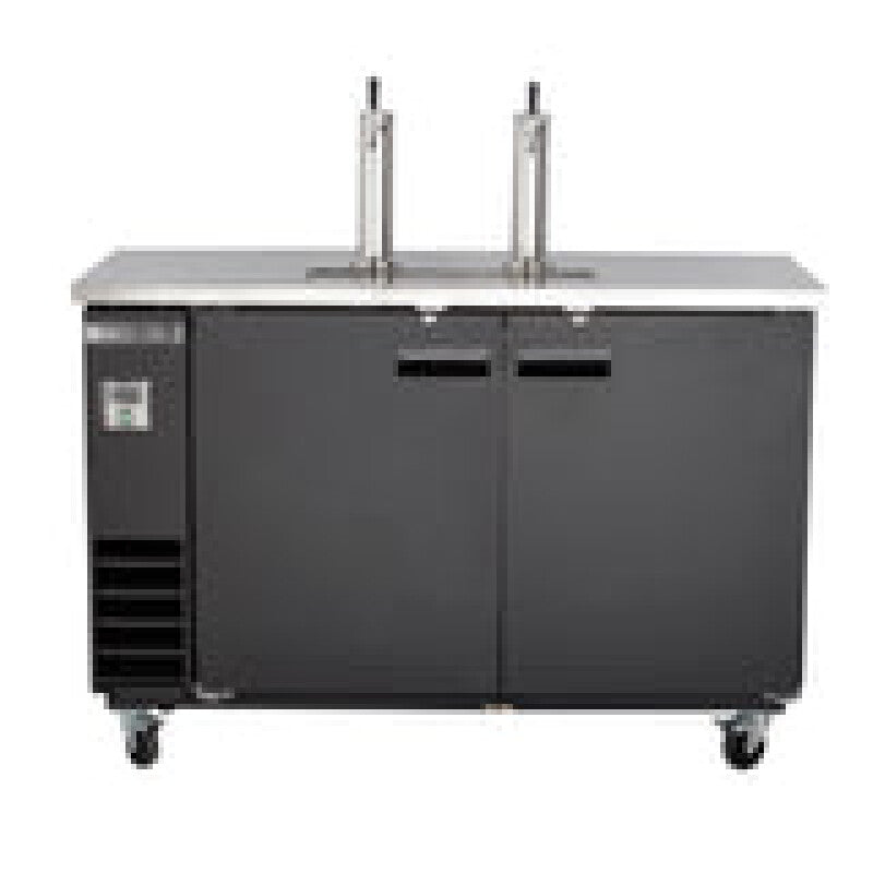 Maxx Cold Dual Tower Beer Dispenser, 14.2 cu. ft., 2 Barrels/Kegs (402L), in Black/Stainless Top - (MXBD602BHC)