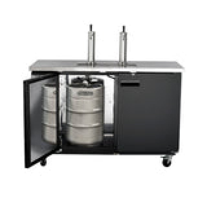 Maxx Cold Dual Tower Beer Dispenser, 14.2 cu. ft., 2 Barrels/Kegs (402L), in Black/Stainless Top - (MXBD602BHC)