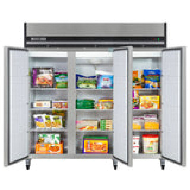 Maxx Cold Triple Door Reach-in Freezer, Top Mount, 72 cu. ft. Storage Capacity, in Stainless Steel - (MXCF72FDHC)