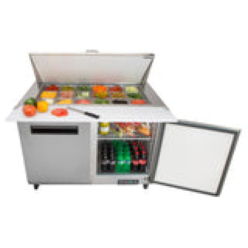 Maxx Cold Two-Door Refrigerated Megatop Prep Unit, 12 cu. ft. Storage Capacity, in Stainless Steel - (MXCR48MHC)