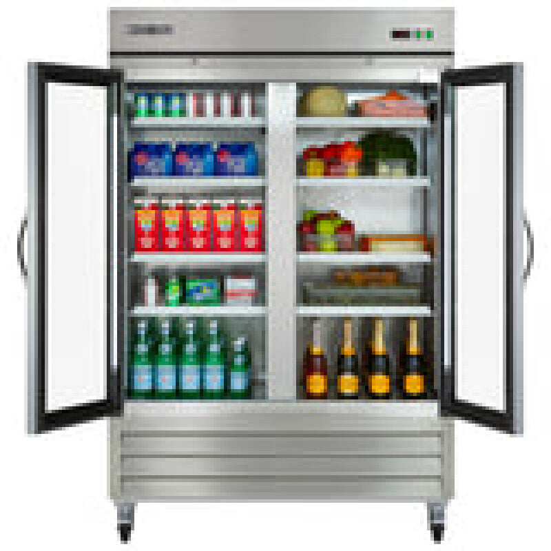 Maxx Cold Double Glass Door Reach-In Refrigerator, Bottom Mount, 49 cu. ft., in Stainless Steel - (MXCR49GDHC)