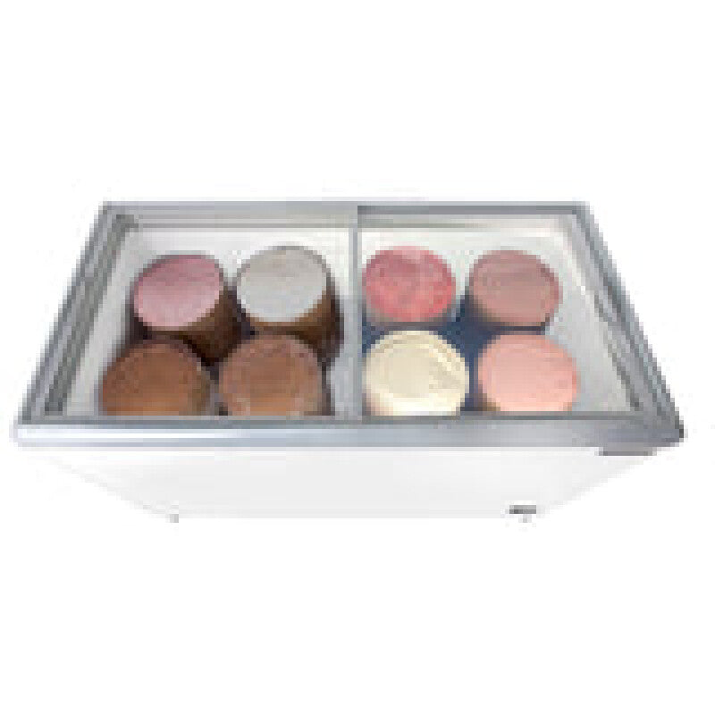 Maxx Cold Sliding Glass Top Mobile Ice Cream Display Freezer, 11 cu. ft. Storage Capacity, in White - (MXF52F)