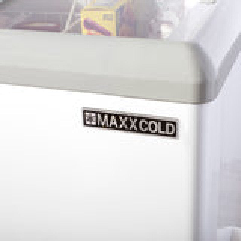 Maxx Cold Sliding Glass Top Mobile Ice Cream Display Freezer, 11 cu. ft. Storage Capacity, in White - (MXF52F)