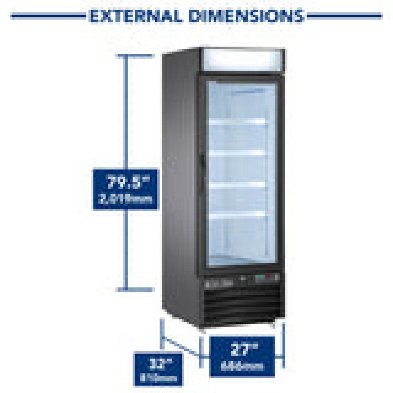 Maxx Cold Single Glass Door Merchandiser Refrigerator, 23 cu. ft., Energy Star, in Black - (MXM123RBHC)