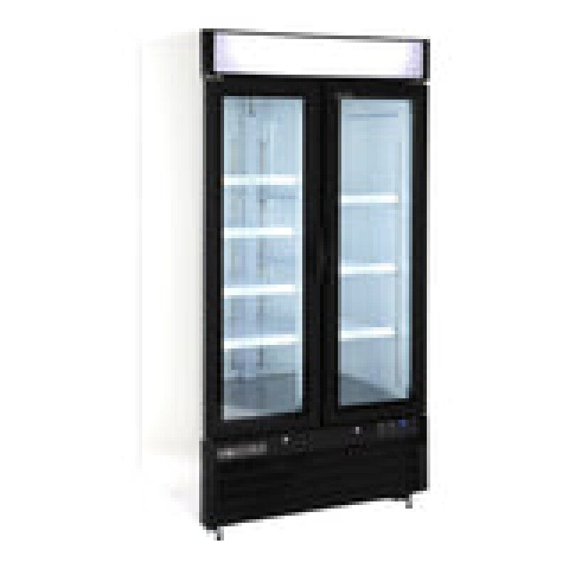 Maxx Cold Double Glass Door Narrow Width Merchandiser Freezer, Swing Style Door, 36 cu. ft., White - (MXM236FHC)