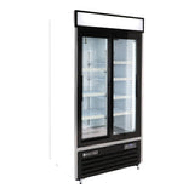 Maxx Cold Double Glass Door Narrow Width Merchandiser Refrigerator, Sliding Door, 36 cu. ft., White - (MXM236RSHC)